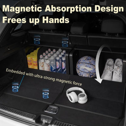 GMQ Trunk Organizers for Car,Car Organizers and Storage for SUV,Magnetic Lid with Collapsible Storage, Large Capacity for SUV, Truck, MPV (L-21.5×13×12.5 IN)