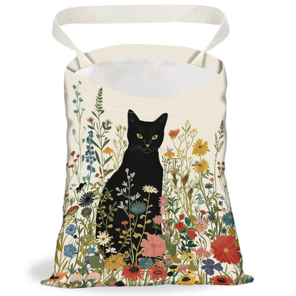 Retro Wildflower Butterfly Print Car Trash Bag Portable Waterproof Hanging Garbage Bag with Snap Buttons Back Seat Rubbish Storage Dustbin for Car Interior Accessories Kitchen Home Travel