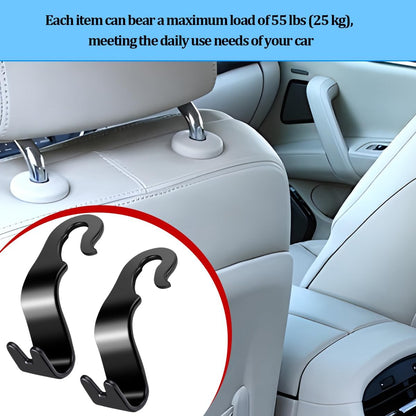 Car Seat Headrest Hook, 2PCS Vehicle Seat Back Storage Hanger Hook for Handbag Purse Coat, Automotive Interior Headrest Organizer, Universal for SUV Caravan Pickup