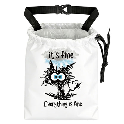 Black Bow Car Trash Bag - Waterproof Car Trash Bag Hanging Leakproof Car Garbage Bag - Washable Reusable Trash Bag for Car Interior Hanging Organizer Storage Vehicle Travelling Camping