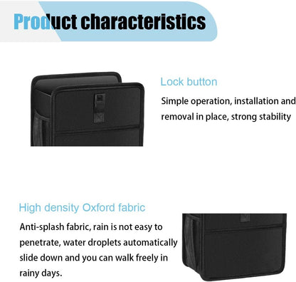 Car Trash Can, Hanging Waterproof & Leakproof Autmotive Storage Bag, Foldable Washable Vehicle Garbage Container, 2 Gallon Portable Auto Rubbish Bin for Sedan SUV Truck (Small)