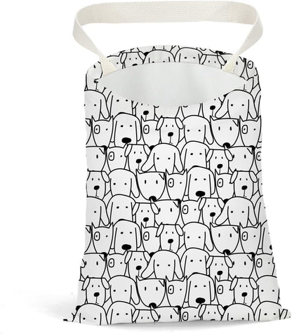 Car Trash Bag Car Garbage Bag Hanging Cars Trash Can, Waterproof Cars Back Seat Organizer for Vehicle Travelling Campingg Animal Dog Cow Leopard Decor