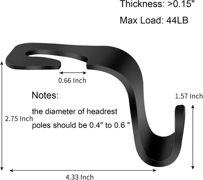 4 Pack Car Seat Headrest Hook Vehicle Backpack Hooks Hanger