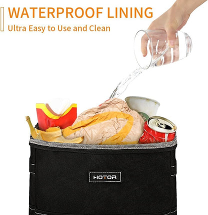 HOTOR Car Trash Can, Leakproof Car Organizer, 3-Gallon, Black
