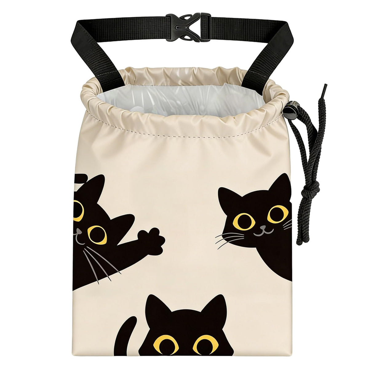 Black Bow Car Trash Bag - Waterproof Car Trash Bag Hanging Leakproof Car Garbage Bag - Washable Reusable Trash Bag for Car Interior Hanging Organizer Storage Vehicle Travelling Camping