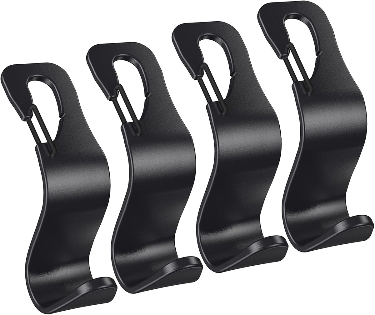 Car Seat Headrest Hooks 4 Pack, Purse Hook for Cars with Non-Slip Lock