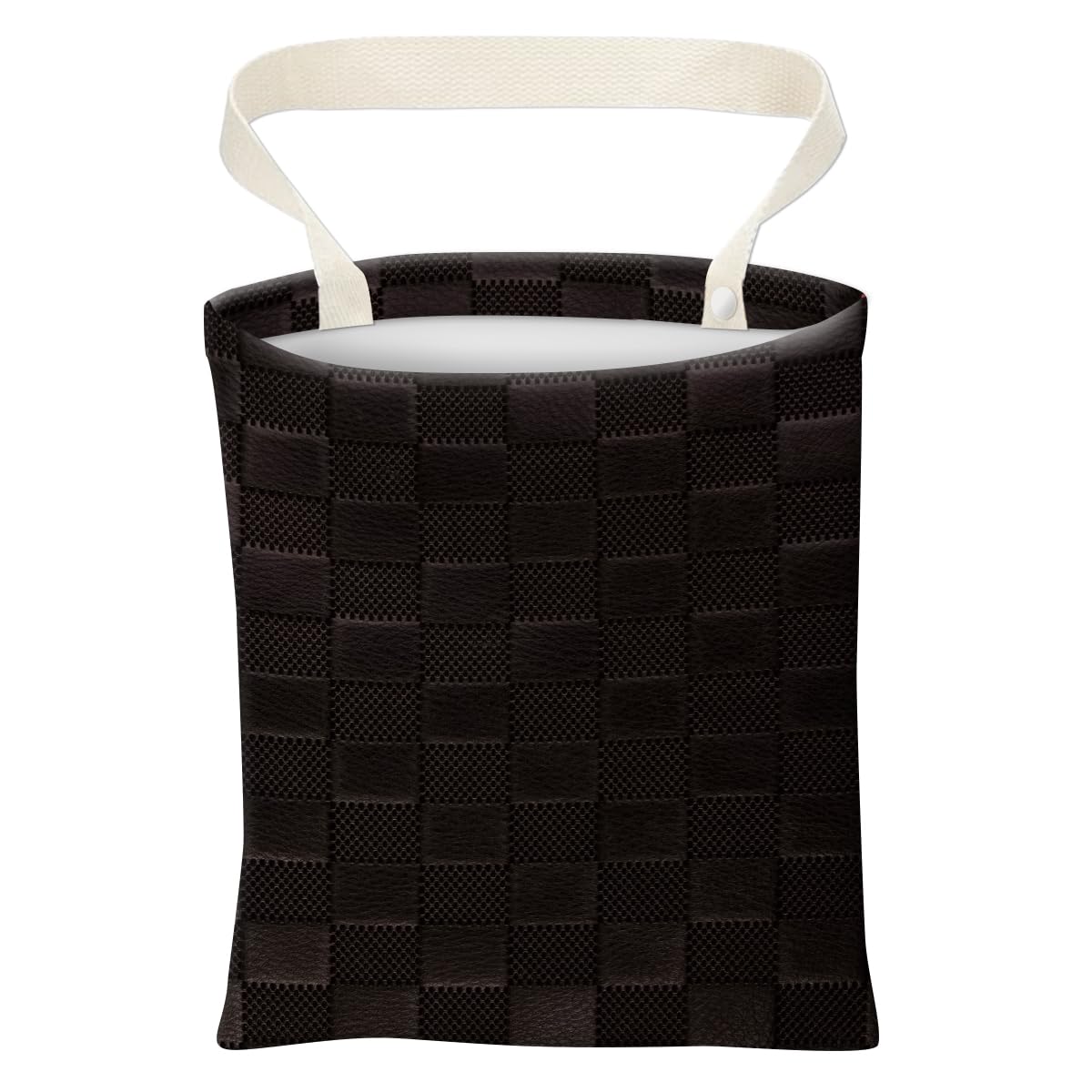 Car Trash Can, Cute Car Trash Bag, Hanging Car Organizer and Storage Bag, Trash Bin for Car Accessories, Vehicle, Travelling, Camping Black White Stripes