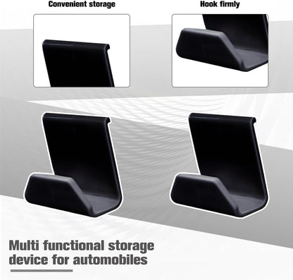 2PCS Car Co-Pilot Glovebox Hooks, Front Passenger Seat Glovebox Storage Hanger for Purse Key Umbrella Cable, Multifunctional Glove Compartment Holder Organizer Hook, Universal Fit (Black)