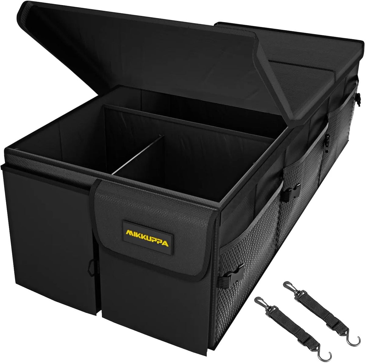 MIKKUPPA Trunk Organizer with Lid - 95L Collapsible Car Organizer, Black