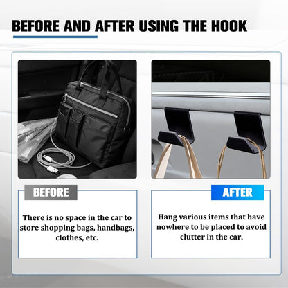 2PCS Car Co-Pilot Glovebox Hooks, Front Passenger Seat Glovebox Storage Hanger for Purse Key Umbrella Cable, Multifunctional Glove Compartment Holder Organizer Hook, Universal Fit (Black)