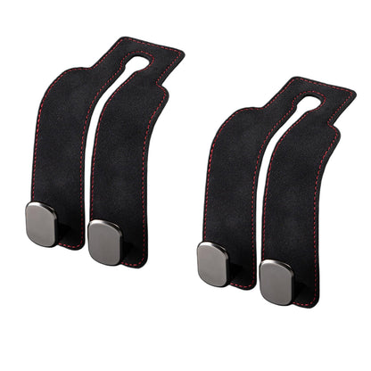 GoldenLife Headrest Hooks for Car, 2 Pack Premium Car Bag Hooks | Secure Heavy-Duty, Elegant & Universal Fit Car Hooks for Purses Handbags Grocery & Backpacks (Black)