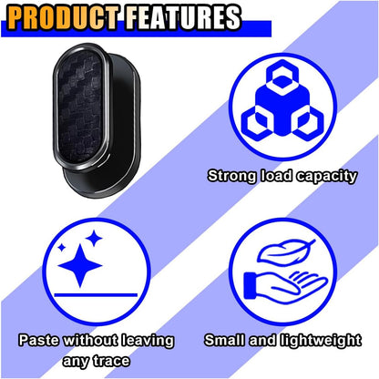 KITUREK Car Mini Hooks, Self-Adhesive Backseat Hangers, 4PCS, Carbon Fiber
