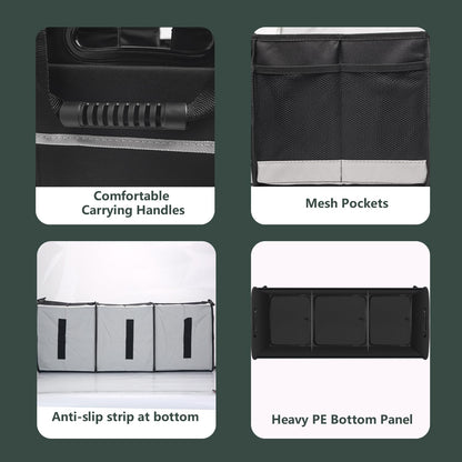 AOPHY Trunk Organizer - 95L Extra Large Capacity SUV Cargo Storage, Collapsible Waterproof Design with Non-Slip Bottom & Retractable Straps, Car Organizers for SUV, Truck, Sedan