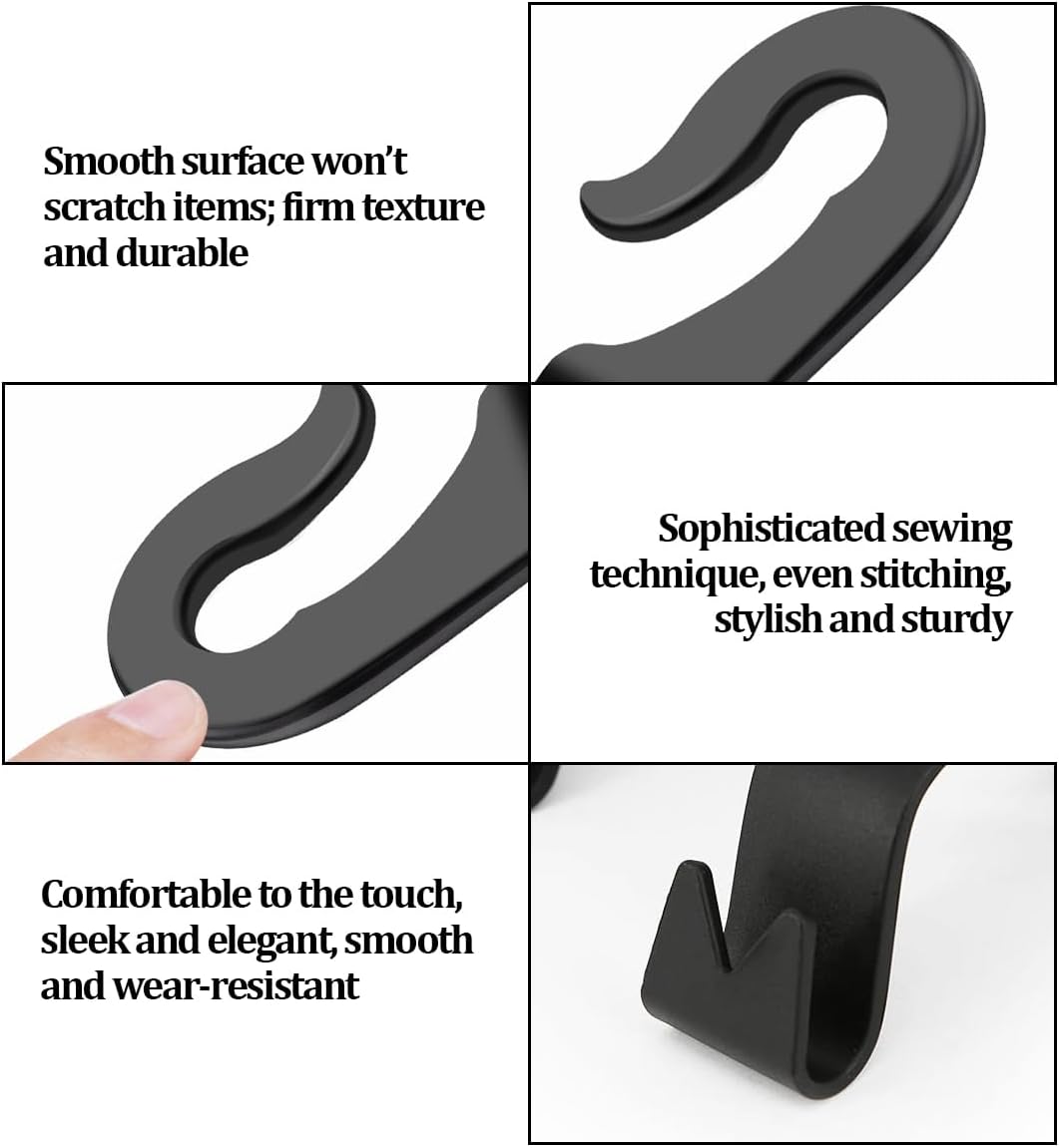 Car Seat Headrest Hook, 2PCS Vehicle Seat Back Storage Hanger Hook for Handbag Purse Coat, Automotive Interior Headrest Organizer, Universal for SUV Caravan Pickup