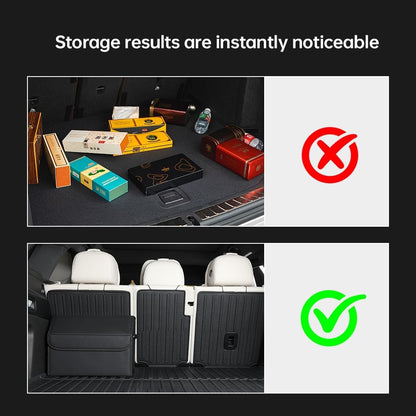 Car Trunk Organizer, Leather Material, Sturdy and Durable, Waterproof and Stain-Resistant Surface, Wipes Clean Easily, Collapsible to Save Space, Say Goodbye to Clutter, for SUVs & Sedans