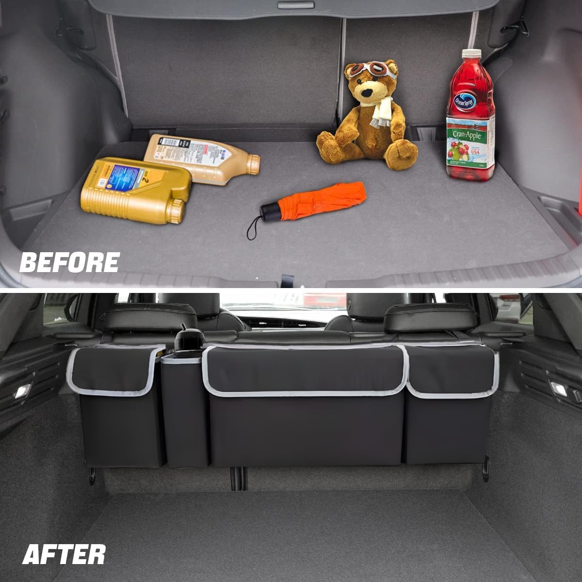 AUCELI Car Trunk Organizer, Hanging Backseat Storage Bag, Black