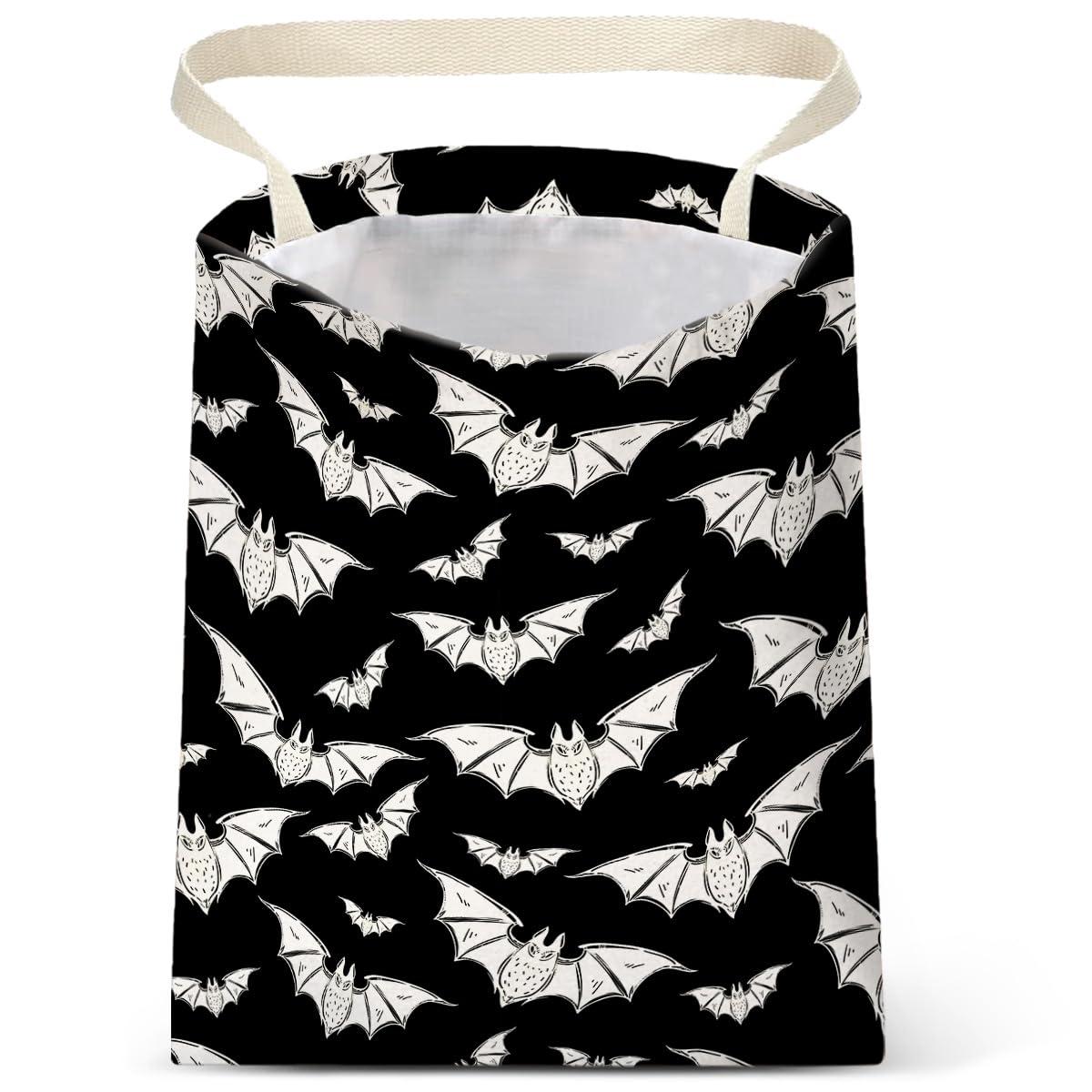 IRADA Car Trash Bag Hanging No Snap Small Garbage Bag for Car Back Seat Cute Printed One-Handed Strap Trash Bags Car Accessories-Wildflowers-Black Car Trash Bags
