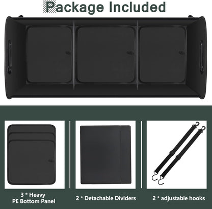 AOPHY Trunk Organizer - 95L Extra Large Capacity SUV Cargo Storage, Collapsible Waterproof Design with Non-Slip Bottom & Retractable Straps, Car Organizers for SUV, Truck, Sedan