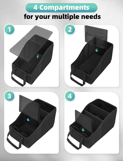 YOHOOLYO Car Seat Organizer with 4 Compartments, 4 Cup Holders