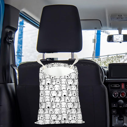 Car Trash Bag Car Garbage Bag Hanging Cars Trash Can, Waterproof Cars Back Seat Organizer for Vehicle Travelling Campingg Animal Dog Cow Leopard Decor