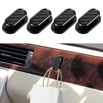 4PCS Black Car Mini Hooks - Multifunctional Self-Adhesive Backseat Hangers Car Storage Hook Stickers on Dashboard - Universal Wall Hanging Hooks for Keys Earphone Cable (Black)