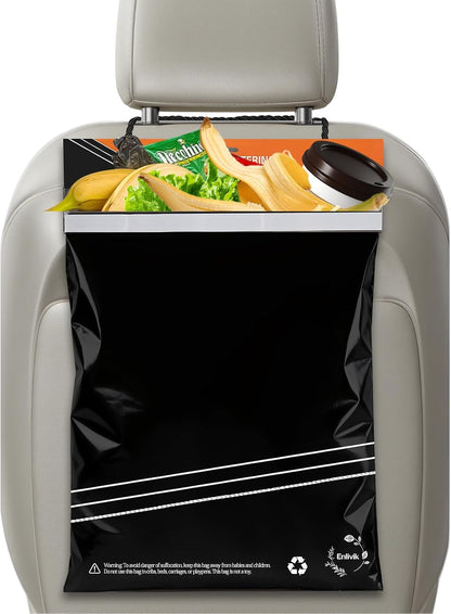 50 Pcs Disposable Car Trash Bags – Leakproof & Odor Seal - 2 Gallon Alternative to Car Trash Can – Hanging from Headrest/Easy Stick-On Trash Can for Car, Truck, SUV, RV, Travel & Ride-Share