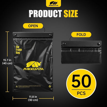 MIKKUPPA Disposable Car Trash Bags - 50 Count Hanging Trash Bag