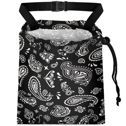 Car Trash Bag Hanging Back of Seat with Adjustable Snap Buckle Strap Cute Printed Drawstring Garbage Bags for Car-Boho Floral