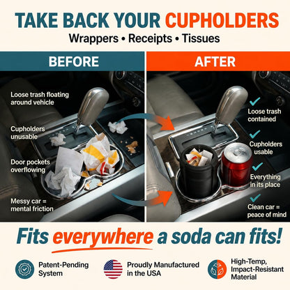Trash Trapper Car Trash Can Cup Holder | Trash Can for Car | Up to 10x More