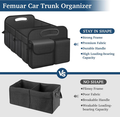 Femuar Car Trunk Organizer-Collapsible Car Storage for Suv/Jeep/Sedan