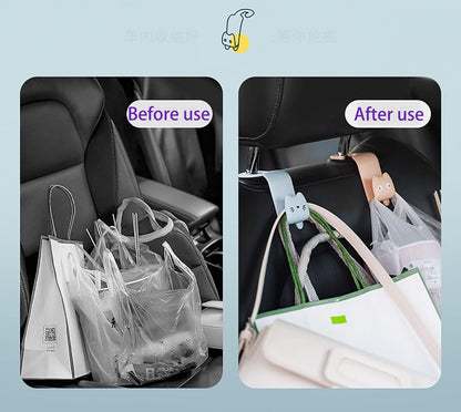 Fashion Car Seat Back Organizers, 4 Pack Universal Headrest Hooks, Bag Holder, Automobile Seat Back Hanger for Purse Bags and Coats (Random Color)