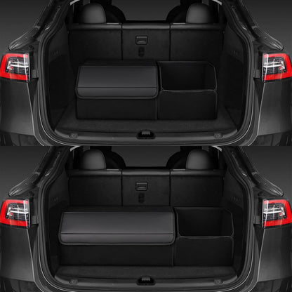 car organizers and storage for SUV,trunk organizer for sedan, leather foldable sleek box with lid,collapsible cargo bins, tool accessories containers,Collapsible Suede velvet (18 inch Covered)