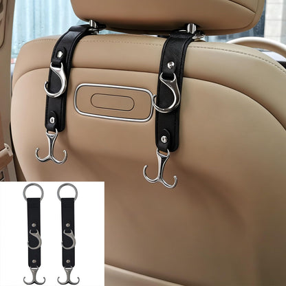 Car Headrest Hook 2 Pack Faux Leather Hanger Purse Bag Holder Purse Hook