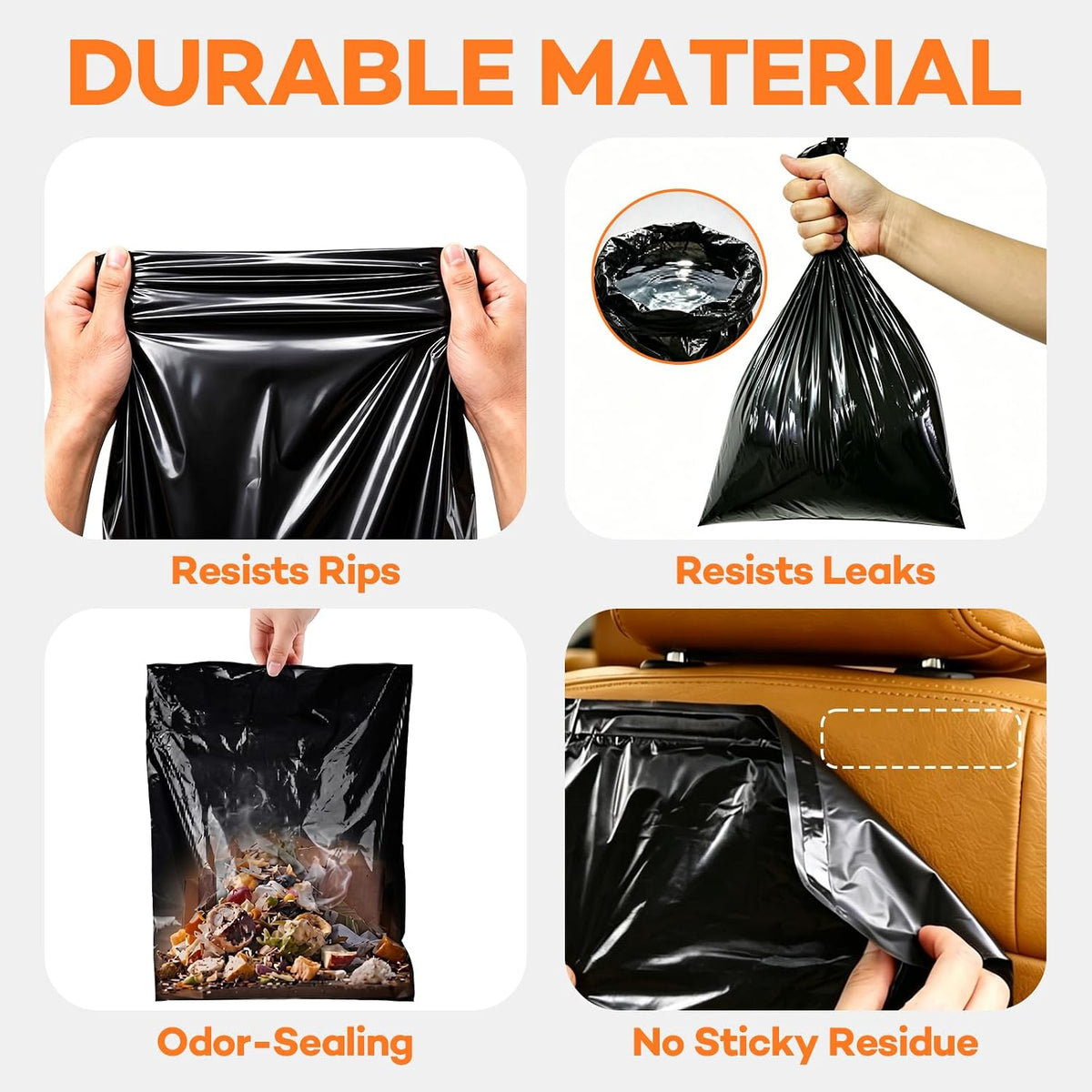 200 Pcs Hanging Car Trash Bags, Disposable Leak-proof Garbage Can for Car