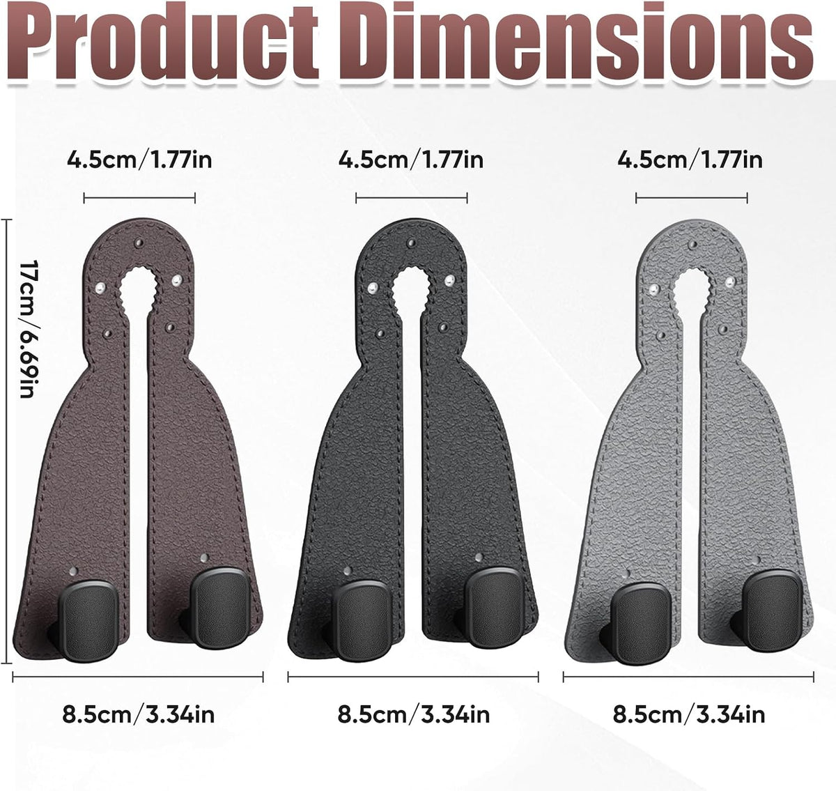 2 Pack Car Seat Back Double Hook, Headrest Hooks for Car, 2026 New Car Seat Back Organizer Storage Hook for Handbag, Purse, Coat Bags, and Accessories