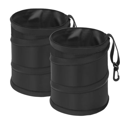 Ginsco 2 Gallons New Leakproof Car Trash Can, Compact Trash Can Pop-up Collapsible Hanging Car Trash Bin with Hook and Loop, Waterproof PEVA Liner Open-Top Garbage Can for Cars Home Office