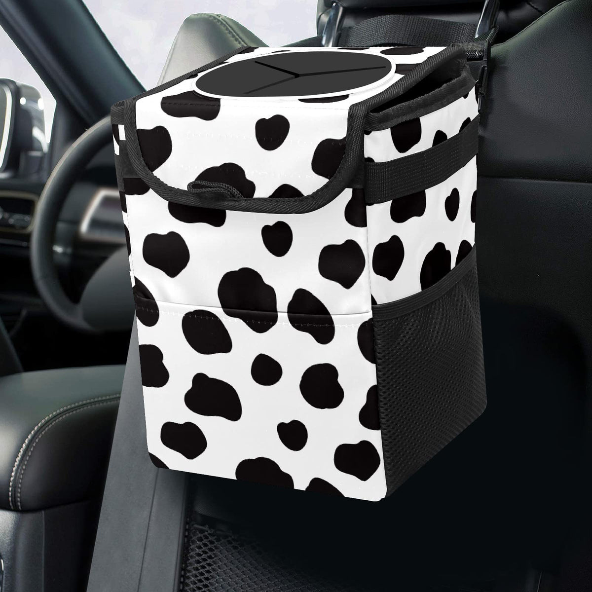 Gothic Moon Stars Boho Car Trash Can with Lid - Collapsible Reusable Waterproof Car Garbage Bag - Organizer