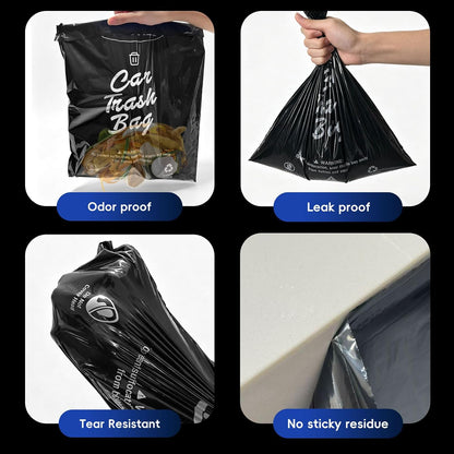 50 Count Hanging Recycled Disposable Car Trash Bags Pack-Friendly