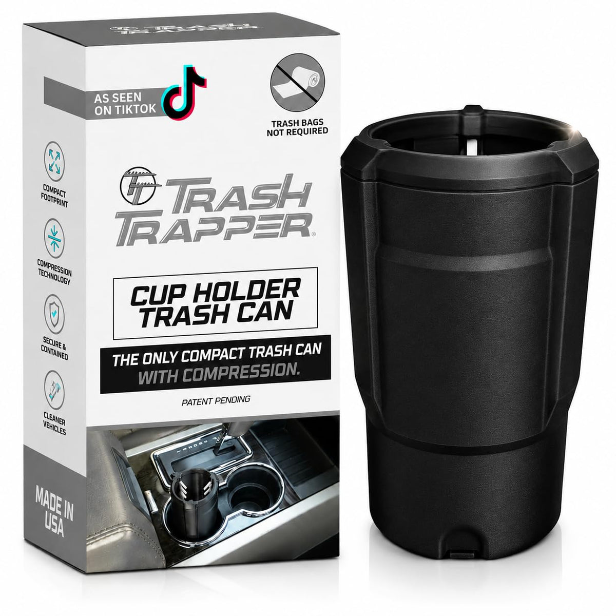 Trash Trapper Car Trash Can Cup Holder | Trash Can for Car | Up to 10x More