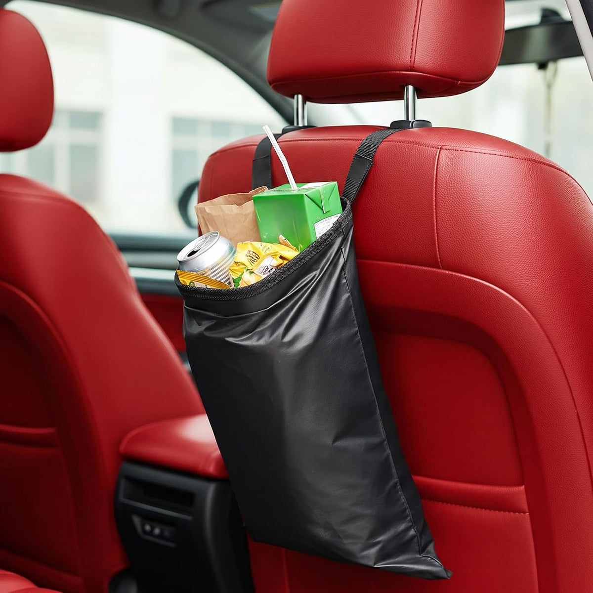 2Pcs Car Trash Bags Washable, Hanging Car Garbage Bag Tash Bags