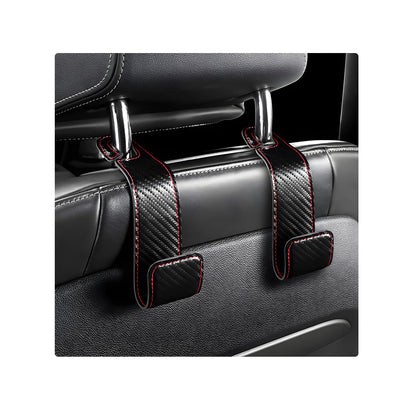 2 PCS Car Seat Headrest Hooks, Microfiber Leather Hanger Holder Hook for Hanging Purse and Bag, Universal Vehicle Back Seat Organizer Hook for Grocery Bag Handbag Coat (Black)