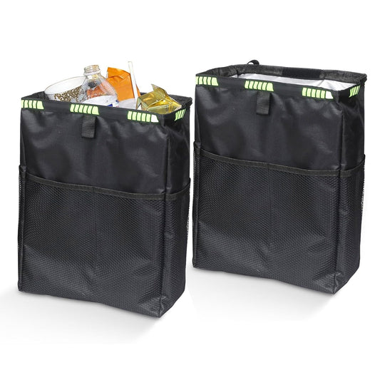 Car Trash Can, Car Trash Bag Hanging, 3.5 Gallons Ultra Large Capacity Organizer and Storage with Adjustable Straps, Leakproof Lining (Pack of 2)