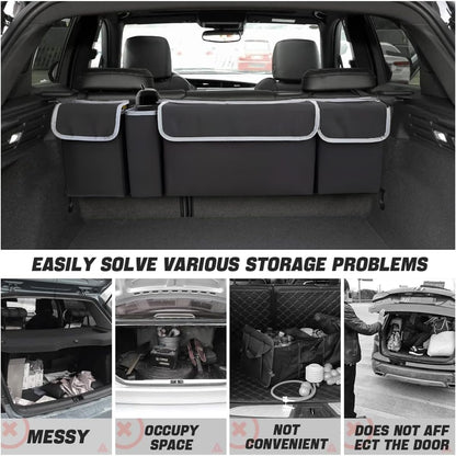 AUCELI Car Trunk Organizer, Hanging Backseat Storage Bag, Black