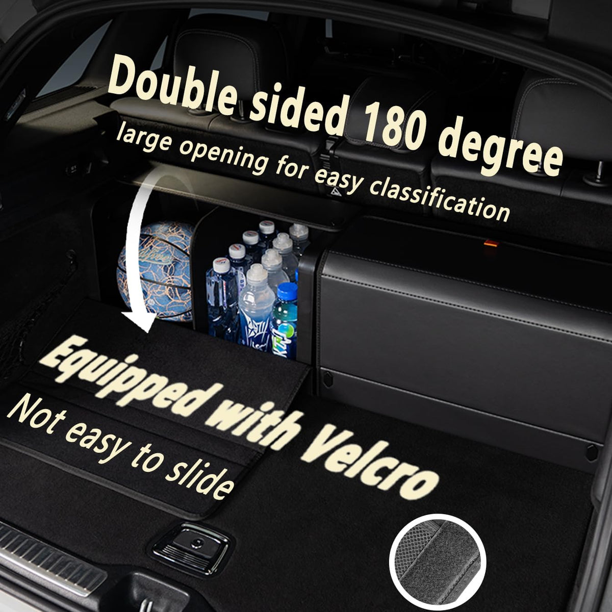 GMQ Trunk Organizers for Car,Car Organizers and Storage for SUV,Magnetic Lid with Collapsible Storage, Large Capacity for SUV, Truck, MPV (L-21.5×13×12.5 IN)