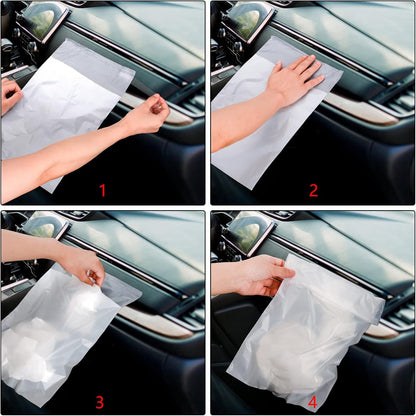 Hedume 200 PCS Car Garbage Bag, Easy Stick-On Disposable Auto Trash Bag, Car Vomit Bag, Waterproof Leakproof Large Capacity Portable Convenient, Suitable for Car, Kitchen, Travel, Camping, Office