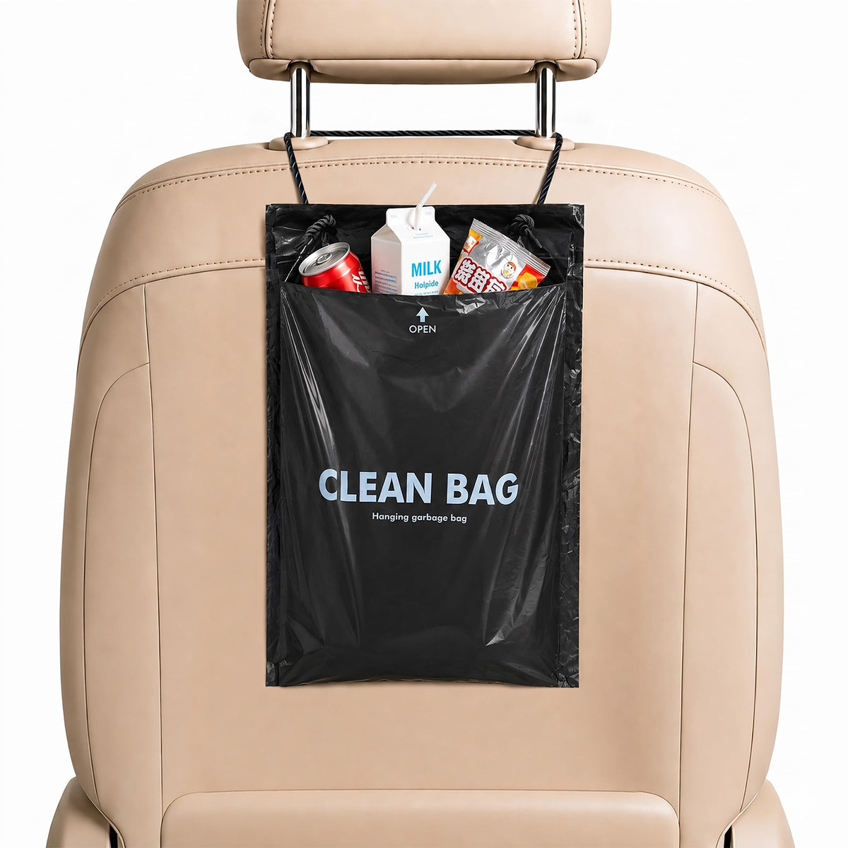 50 PCS Disposable Hanging Car Trash Bags, 2 Gallon Garbage Bag(13.4"x7.8")