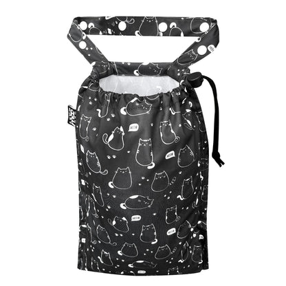 Cute Hanging Car Trash Garbage Bag 100% Leakproof Waterproof Multipurpose for Car Back Front Seat Console with Hanging Strap (Cute Cats)