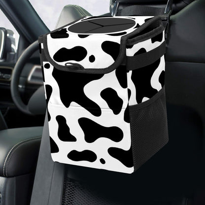 Gothic Moon Stars Boho Car Trash Can with Lid - Collapsible Reusable Waterproof Car Garbage Bag - Organizer