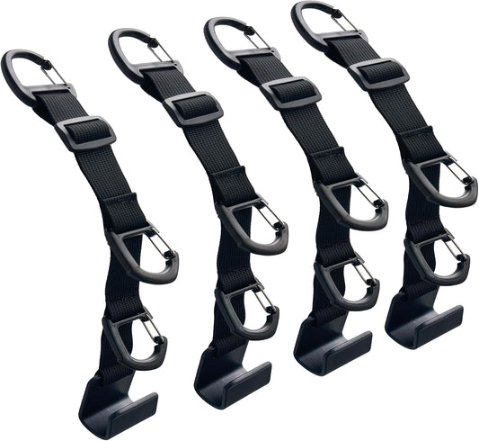 Car Headrest Hooks, Backseat Storage Organizer Hangers, Universal Vehicle Seat Back Hooks, 4 Pack