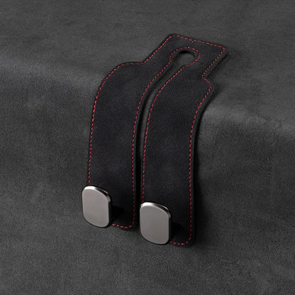 2 Pack Black Leather Car Headrest Hooks Purse Bag Storage Holders for Car Seats